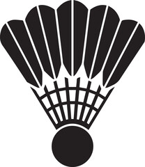 Shuttlecock Silhouette Vector &ndash; Simple Black Sports Equipment Illustration