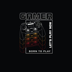 Gamer born to play game pad vector graphic design.eps