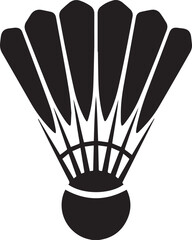 Shuttlecock Silhouette Vector – Simple Black Sports Equipment Illustration
