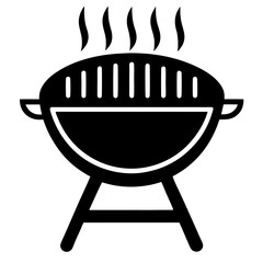 Smoking grill barbecue silhouette vector illustration