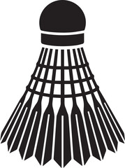 Shuttlecock Silhouette Vector – Simple Black Sports Equipment Illustration