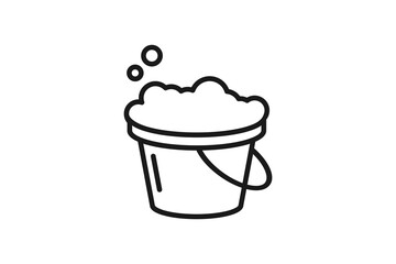 bucket of foamy water for mopping