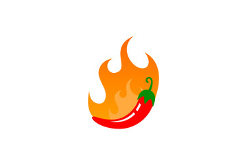 red chilli in the midlle of fire