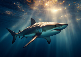 Fototapeta premium Lord of the Deep: Shark in Its Natural Habitat