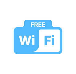 Fototapeta premium Free WiFi badge icon, Wireless internet symbol, WiFi access sign, connectivity label, network badge, internet service icon, digital connection symbol, free wifi zone for coffee shop.