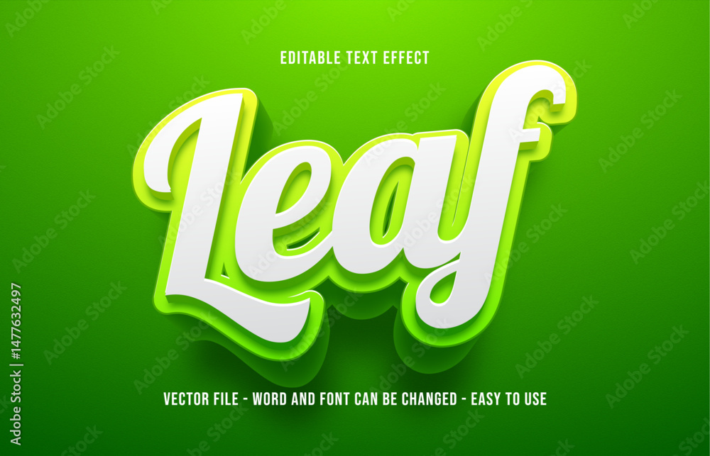 Poster editable text effect leaf mock up