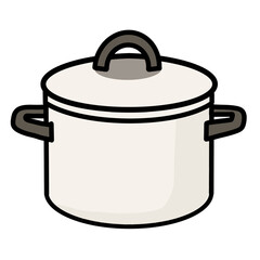 a Kitchen Pot with Lid on white transparent Background