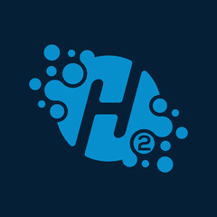 Elegant Letter H Number Two Circle Vector Logo
