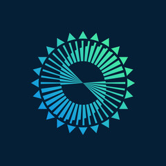 Minimalist Modern Circular Tech Pattern Vector Design