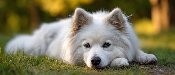 Serene Samoyed SunKissed Furry Friend