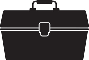 Tool Box Silhouette Vector – Black Maintenance Container Illustration