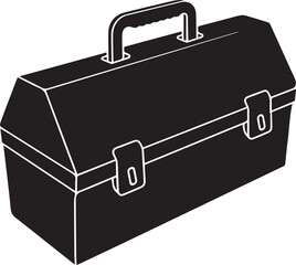 Tool Box Silhouette Vector – Black Maintenance Container Illustration