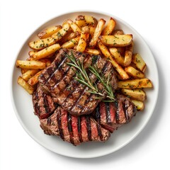 Grilled Steak and Crispy Fries: A Rustic Culinary Delight