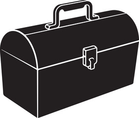 Tool Box Silhouette Vector – Black Maintenance Container Illustration