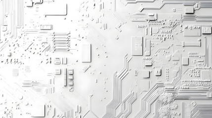 White texture background of printed circuit board.