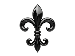 Black Fleur-de-Lis Symbol of France Design Isolated