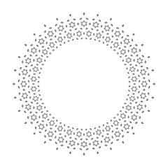Abstract Radial Circle Stars Pattern for Decorative Round Frame.