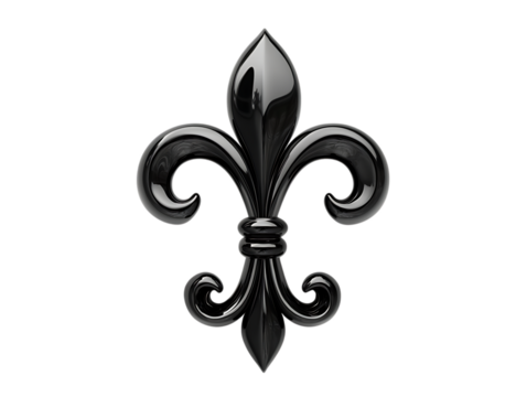 Black Fleur-de-Lis Symbol of France Design Isolated