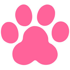 pink silhouette cat paw icon