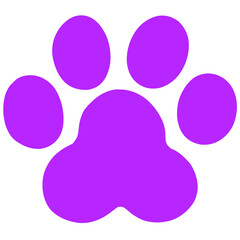 purple silhouette cat paw icon