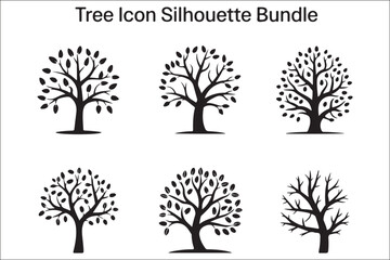 Winter Tree Vector Bundle | Bare Trees Clipart | Seasonal Forest SVG Collection