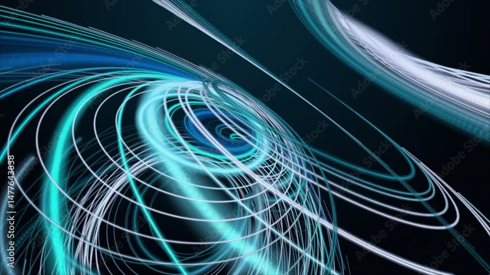 Poster futuristic video animation with stripe wave object in slow motion, 4096x2304 loop 4k