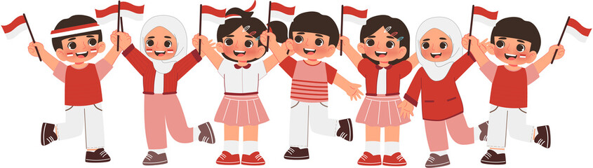 Student Celebrate Indonesia independece day