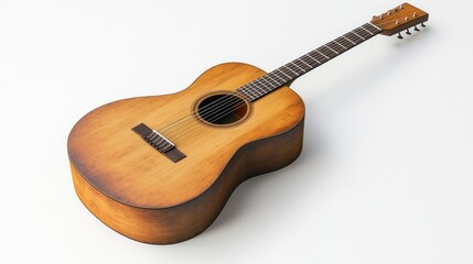 Classic acoustic guitar, light wood finish
