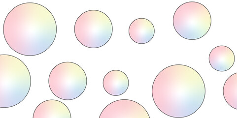 abstract, artistic title, focusing on the visual characteristics of the bubbles. Lightness and dreamy essence of floating bubbles with Rainbow Reflections.