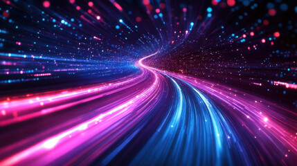 Naklejka premium flowing speed lines technology background