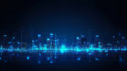 Fototapeta premium architecture, cityscape with space and neon light effect. Modern hi-tech