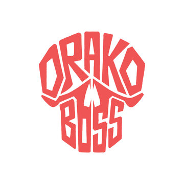 Drako boss text effect skull vector design