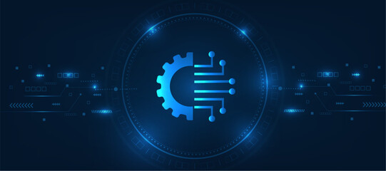 abstract technology background with  artificial intelligence business management concept