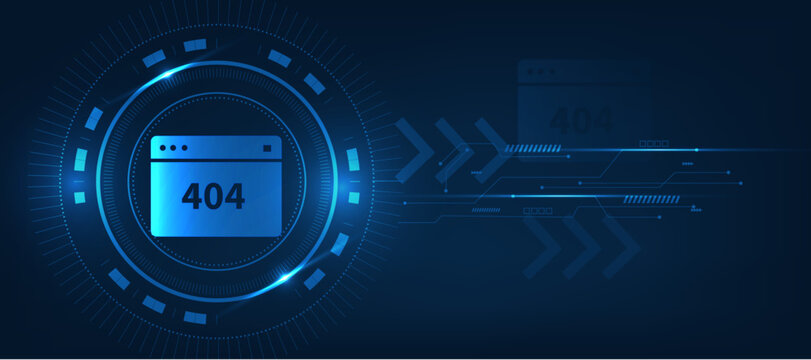 404 web error concept , abstract background with glowing light 