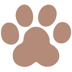 light brown silhouette cat paw icon