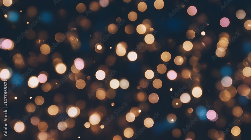Poster blurred background of twinkling colorful lights creating a magical festive atmosphere for a joyful o