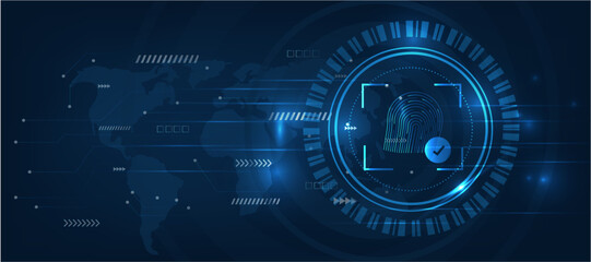biometric fingerprint lock system concept icon 
