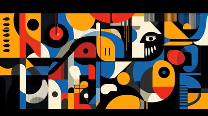 Vibrant abstract shapes and geometric forms