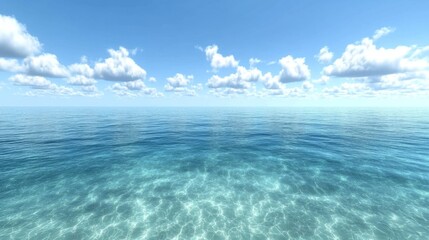 Serene Ocean View Under a Bright Blue Sky