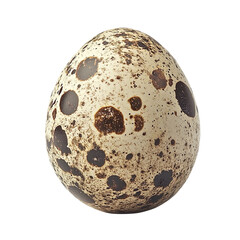 Brown quail egg . Full Depth of field. Focus stacking, isolated on a White background