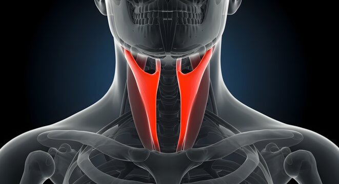 Neck Muscles Anatomy Illustration Medical Concept