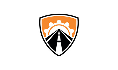 a graphic image themed vehicle service on the road, white background. vector graphic base.