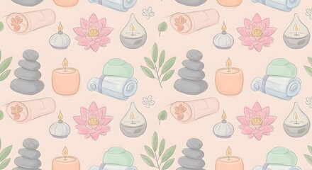 Spa and Wellness Icons Pattern