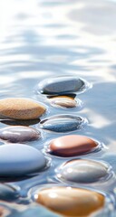 Calm Stones Floating on Water.