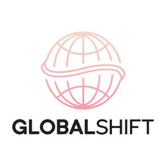 Global shift, World Globe Logo vector icon design