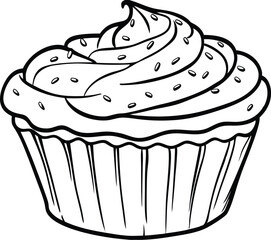 Cupcake with Frosting and Sprinkles