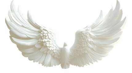 Fototapeta premium Magnificent White Angel Wings Sculpture Captured in Stunning Detail with Artistic Flair