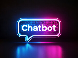 Bright Neon Chatbot Icon