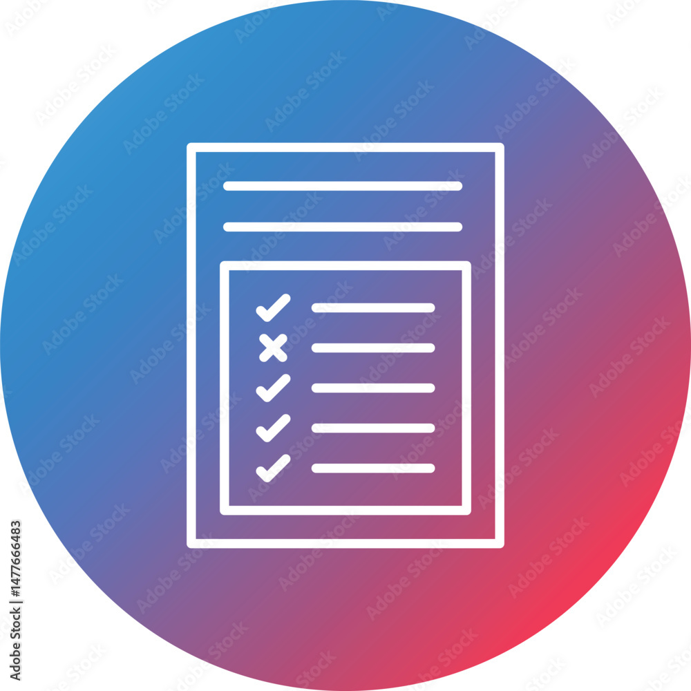 Poster report card line gradient circle background icon