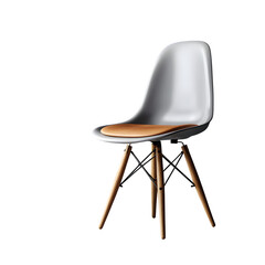 minimalist chair, next to product packaging, on transparent background, realistic product mockup, high-resolution, no shadows, studio lighting, isolated, photorealistic